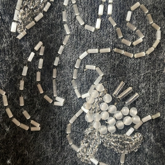 Vintage Helen Harper 1950s beaded cardigan sweater.  Cute design. Excellent cond - Picture 6 of 7